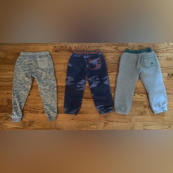 Mini Boden Boy’s 4Y pull-on Drawstring Sweatpants Pockets Lot of 3 Blue Gray - Picture 2 of 9